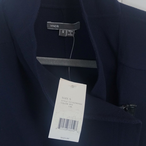 Vince Sleeveless Asymmetric Wool Zip Vest Leather - Picture 5 of 9